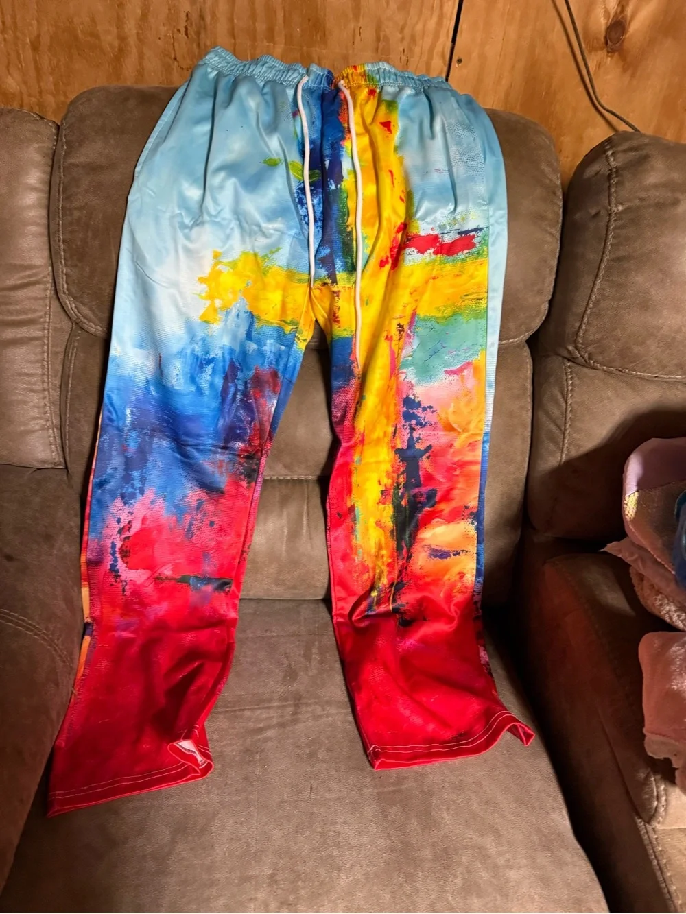 Colorful Abstract Print Men's Casual Pants - Picture 1 of 1